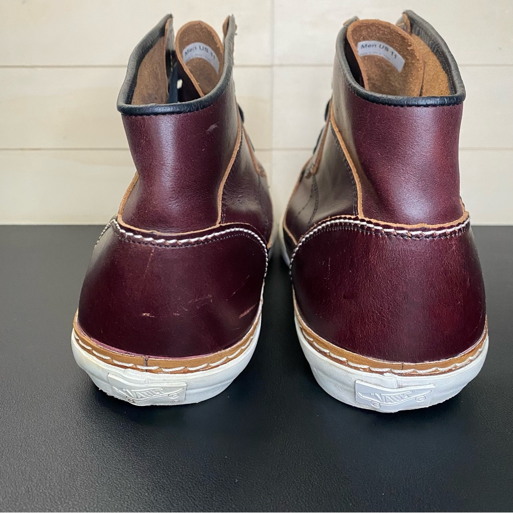 Vans Brown High-Top Sneakers Premium Leather Casual - Picture 6 of 12